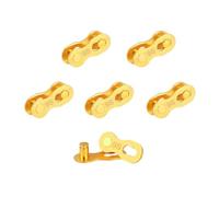 QitinDasen 5 paia di connettori per catena per bicicletta a 9 velocità, anello mancante, connettore a sgancio rapido per catena della bicicletta riutilizzabile (oro)