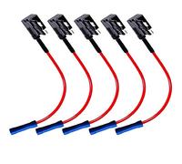 QitinDasen 5Pcs Premium 12V / 24V Medio Add-A-Circuit Portafusibile, Lama Fusibile Tap Adattatore, con Fusibile Estrattore, 5Pcs Fascette, 15Pcs Standard Fusibile (10A, 15A, 20A)