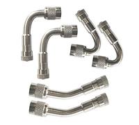 QitinDasen 6Pcs Professionale Pneumatico Valvola Estensione Adattatore, Rame Nichelato Pneumatico Stelo Prolunga Schrader Valvola Adattatore, con Tappo Antipolvere (3 Tipi, Argento)