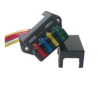 QitinDasen Premium 4 Vie Scatola Portafusibili con Filo, 2 Ingressi 4 Uscite Portafusibili, Scatola Fusibili a Lama Standard Universale, con 10Pcs Fusibile Standard Gratuito (12V/24V/36V/48V)