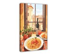 QITJSGD Palermo Spaghetti, poster su tela, decorazione per camera da letto, ufficio, camera da letto, regalo, 30 x 45 cm