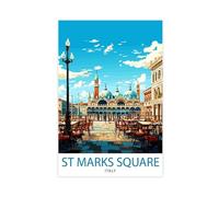 QITJSGD Poster quadrato su tela di San Marco, decorazione per camera da letto, ufficio, stanza, regalo, 60 x 90 cm