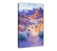 QITJSGD Poster su tela con motivo "Valley of Fire State Park", decorazione per camera da letto, ufficio, camera da letto, regalo, 50 x 75 cm