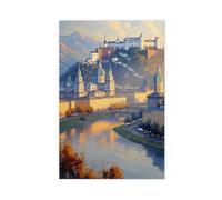 QITJSGD Salisburgo AustriaPoster su tela da parete, decorazione artistica da parete per soggiorno e camera da letto, 30 x 45 cm
