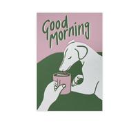 QITJSGD Stampa artistica da parete con scritta "Good Morning", per soggiorno, camera da letto, 20 x 30 cm