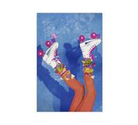 QITUBVAF Poster su tela, motivo: Skate Like A Girl, decorazione per camera da letto, ufficio, camera da letto, regalo, 60 x 90 cm