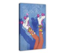 QITUBVAF Poster su tela, motivo: Skate Like A Girl, decorazione per camera da letto, ufficio, camera da letto, regalo, 20 x 30 cm