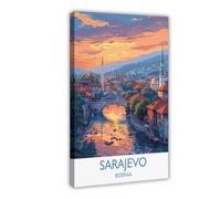 QITUBVAF Sarajevo - Poster da parete su tela, decorazione artistica da parete, stampa per soggiorno, camera da letto, 20 x 30 cm