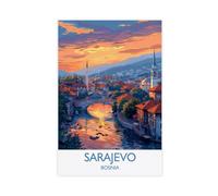 QITUBVAF Sarajevo - Poster da parete su tela, decorazione per camera da letto, ufficio, stanza, regalo, 60 x 90 cm