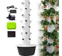 QITUJOUR Kit idroponico Completo: Tutto Incluso per Il Tuo orto | Kit 'tutto incluso' (cestelli, pompa, timer). Pronto all'uso.(Black,7 layer)