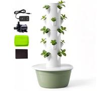QITUJOUR Mini Torre idroponica: Verde Compatto per Il Tuo Ufficio | Dimensioni compatte, ideale per l'angolo del tuo ufficio.(Black,9 layer with Grow Light)
