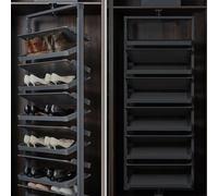 QIUCHIREMAI Scarpiera Girevole A 360°, Scarpiera Salvaspazio Slim Con Ripiani Regolabili Per Corridoio Ingresso Armadio Camera Da Le Black 4-layer