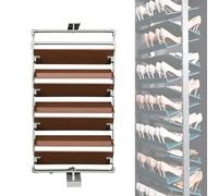 QIUCHIREMAI Scarpiera Salvaspazio Slim,Zapatero Giratorio Armadio Organizer Scarpe,Scarpiera Ingresso Moderna Metallo Per l'ingresso,l'armadio,Facile Montaggio Brown 11-layer
