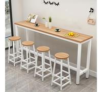 QIUCHIREMAI Tavolo e Sedie da Bar Rettangolare Stretto Tavolo Alto per Bancone Cucina o Bar Design Salvaspazio in Legno Ideale per Spazi Ristretti-Facile da Montare 55.11 * 11.81 * 39.37