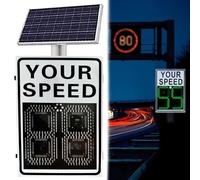 QIUFANGY Ampio Display LED Riflettente in Alluminio for Il Limite di velocità, Segnale con Radar Solare aggiornato, Adatto for segnali Avvertimento Metallici stradali(50 * 70cm)