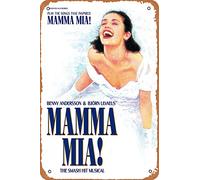QIUJUPP Mamma Mia - Poster di film retrò in metallo, con scritta in lingua inglese "Vintage Tin Sign for Cafe Bar Home Wall Decor 12 x 20,3 cm