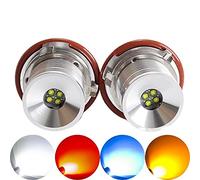 QIULKU Angel Eyes,Angel Eyes Led Indicatore LED 2 * 20W 40W Occhi di angelo dell'automobile Bianco Blu Giallo Uso adatto for E39 E65 E87 E53 E63 E64 E60 E61 (Color : White)