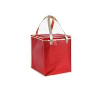 QIULKU Borsa per Alimenti Caldi per Pizza Borsa da picnic pieghevole più fresca for il ghiaccio Scatola for bevande for pranzo termica for la consegna di cibo portatile for pizza(real red,26x26x20cm)