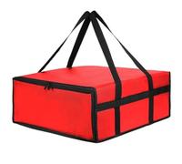 QIULKU Borsa per Alimenti Caldi per Pizza Borsa termica for la consegna della pizza for alimenti for spesa isolata for for nera e rossa impermeabile(real red,50x50x15CM)