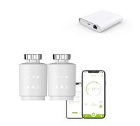 Qiumi eTRV Termostato Zigbee, valvola radiatore smart | Compatibile con la maggior parte valvole, comando vocale Alexa e Google Home