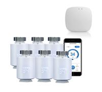 Qiumi Smart Zigbee Termostato Radiatore Valv,eTRV,Mobile Contrl By Smart Life App,Funziona con Alexa Google Home