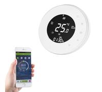 Qiumi Termostato Tondo WiFi, Dry Contact 5A per caldaie gas/acqua, Alexa