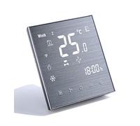Qiumi Termostato WiFi 2 tubi climatizzazione programmabile Alexa | Termostato smart per climatizzazione con pannello spazzolato, controllo WiFi remoto e comando vocale