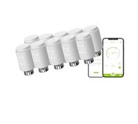 Qiumi Valvola termostatica radiatore con attuatore Wifi | Programmabile, supporta Alexa e Google Home, nessun gateway, con connessione Wifi diretta
