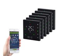 Qiumi WiFi Termostato per climatizzatore con 4-tubi, 95-240V, Alexa | Controllo remoto tramite app Smart Life, compatibile con Google Home, controllo vocale, per sistemi HVAC.