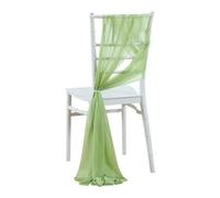 QIUMING 12 Pezzi Fasce per sedie Bianche (17X250 cm) Decorazione per navata per Cerimonia Nuziale, Feste di Compleanno, Addio al Nubilato, Hotel