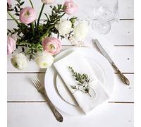 QIUMING 12 Pezzi tovaglioli Bianchi tovaglioli in Tessuto di Cotone tovaglioli da tavola per Matrimoni di Festa Molti