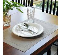 QIUMING 12 Pezzi tovaglioli di Lino tovagliolo con Orlo a Giorno tovaglioli di Lino Naturale tovaglioli da tavola per Feste di Matrimonio