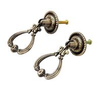 QIUMING 2 Pezzi/1 Paio di Maniglie ad Anello in Ottone Anticato con Viti, pomelli Vintage per mobili da Cucina, cassetti, Ante, Stile Old Fashion