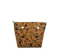 QIUMING 2 Pezzi Obag Classic Mini Floral Print PU Leather Organizer Fodera con Cerniera Tasca Interna Inserto Impermeabile per Borsa da Donna O Bag