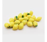 QIUMING 20 pezzi decorazione di frutta artificiale, mini frutti finti, mini frutti artificiali, per forcine fai da te, scrapbook cellulare, gioielli artigianali (limoni)