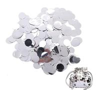 QIUMING 250g 30mm Assortite Lustrini per Decorazioni Paillettes paillettes rotonde piatte per La Creazione di Gioielli Nastro Lucido Con Paillettes per La Creazione di Gioielli Ricamo (Argento)