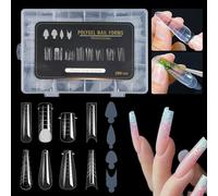 QIUMING 288 Pezzi Stampo per Unghie in Gel - 8 * 24 Forme Duals e 4 * 24 Extension Dual per Manicure e Nail Art
