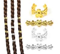 QIUMING 80 pcs Alluminio Perline per Capelli per Trecce anelli per capelli trecce oro anelli per capelli dorati per trecce Alluminio Anelli a Treccia di Capelli Pour Hommes Femmes (oro + argento)