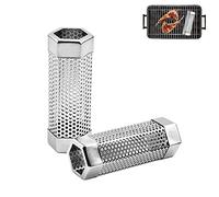 QIUMING Acciaio Inox Tubo per Affumicatore Pellet Tubo Fumatore Antiruggine Tubo Affumicatore Barbecue Esagonale Generatore Affumicatore per Griglie a Gas, Griglie a Carbone、Griglie Elettriche