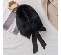 QIUMING Caldo Collo di Pelliccia di Volpe da Donna, Collo di Vera Pelliccia, Accessori per Abbigliamento Soffici alla Moda, Sciarpa di Pelliccia da Donna con Nastri