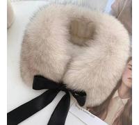 QIUMING Caldo Collo di Pelliccia di Volpe da Donna, Collo di Vera Pelliccia, Accessori per Abbigliamento Soffici alla Moda, Sciarpa di Pelliccia da Donna con Nastri
