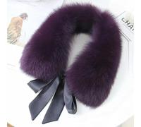 QIUMING Caldo Collo di Pelliccia di Volpe da Donna, Collo di Vera Pelliccia, Accessori per Abbigliamento Soffici alla Moda, Sciarpa di Pelliccia da Donna con Nastri