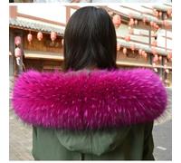 QIUMING Collo di Pelliccia da Donna, Collo di Pelliccia Vera, Sciarpe da Donna, Cappotto Invernale, Scialle, Pelliccia di Procione Naturale, Collo Dritto, Sciarpe, Scialle