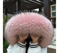 QIUMING Collo di Pelliccia da Donna, Collo di Pelliccia Vera, Sciarpe da Donna, Cappotto Invernale, Scialle, Pelliccia di Procione Naturale, Collo Dritto, Sciarpe, Scialle