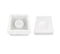 QIUMING DIY Cuoriforme Stampi in Silicone Per Candele Stampi in Silicone Porta Candele Rotondo stampo 3D portacandele cuore con Base per decorazione della casa (Base quadrata)