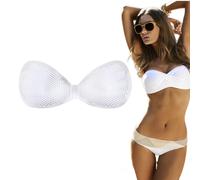 QIUMING® Imbottiture Autoadesive Reggiseno Inserti Bikini Imbottitura di Gel Silicone Inserti di Reggiseno Confortevole, traspirante per costumi da bagno e da bagno (Trasparente, One size)