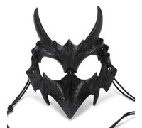 QIUMING Mezza Maschera Scheletro Animale Donna Uomo Festa Spettacolo teatrale Maschera Carnevale di Halloween Cosplay per Adulti Maschera Scheletro Tigre Lupo Bianco Nero