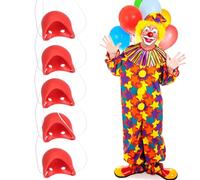 QIUMING Naso da Clown Naso Rosso Clown Naso Pagliaccio Rosso Materiale plastico nasi da Clown con Corda Elastica Adatto per Carnevale, Festa di Compleanno, Halloween Varie Feste (PVC, 8)