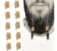 QIUMING Perline Per Barba Vichinga Perline Regolabile Perline a Treccia Capelli Anelli perline clip spirale capelli Perline di Rune Vichinghe per Decorazioni Capelli Uomini Donne(Oro，stile 4)