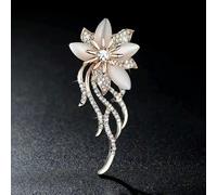 QIUMING Spille Bauhinia Color Oro con Perle, da Donna, con Fiori, per Abiti da Sposa, Accessori da Donna